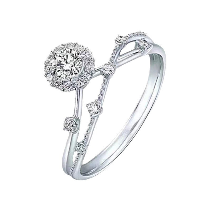 Damen zierlicher Ring mit funkelndem Kristallbesatz Shop Nory