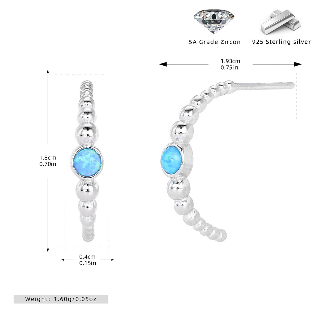 Damen Ohrringe mit funkelndem Opal und 925 Sterling Silber Shop Nory