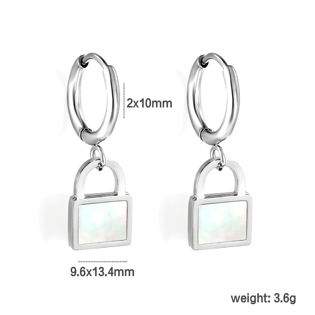 Damen Hängende Ohrstecker mit luxuriösem Muschel-Anhänger aus goldplattiertem Edelstahl Shop Nory
