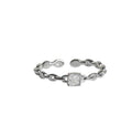 Damen Offener Ring mit elegantem Kettenmotiv und funkelndem Zirkonia Shop Nory