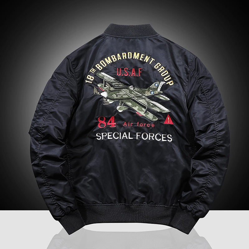 Herren Pilotenblouson im Bomberstil mit Marken-Patches, Ärmeltasche und windabweisender Außenhülle Shop Nory