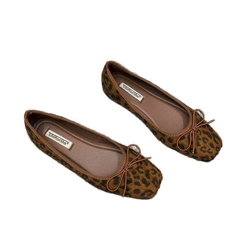 Damen Komfortable Ballerinas mit trendigem Leopardenmuster