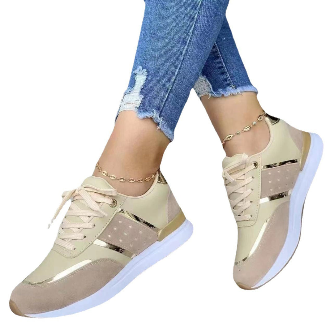 Damen Trendige Plateau-Sneaker mit Metallic-Akzenten und gepolsterter Komfortsohle Shop Nory