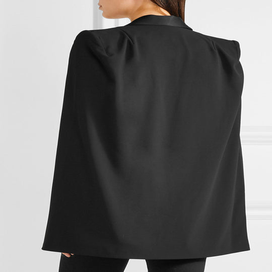 Damen Taillierter Abend-Capeblazer mit Satin-Schalkragen und Cape-Ärmeln Shop Nory