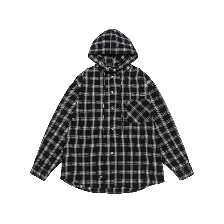Unisex Kapuzen‑Overshirt im karierten Flanell‑Look mit Brusttasche und Knopfleiste Shop Nory