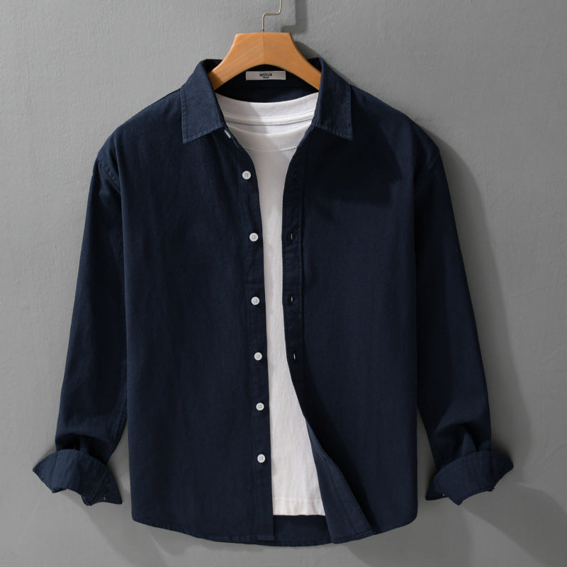 Herren Texturiertes Baumwoll-Hemdjacken-Overshirt im Relaxed-Fit mit Kentkragen Shop Nory