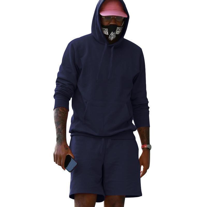 Herren Hoodie-Shorts-Set mit Kängurutasche