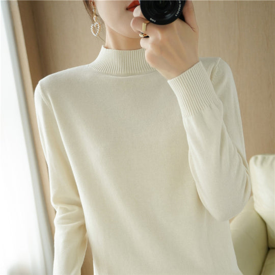 Damen Leichter Kurzgeschnittener Stehkragenpullover aus Feinstrick mit verlängerten Rippbündchen Shop Nory