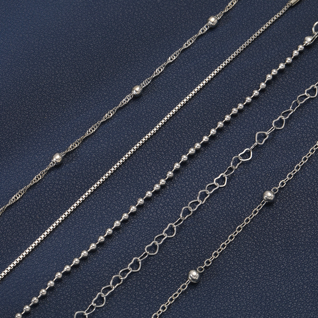 Damen Armreifen-Set mit zarten Herz- und Perlendetails Shop Nory