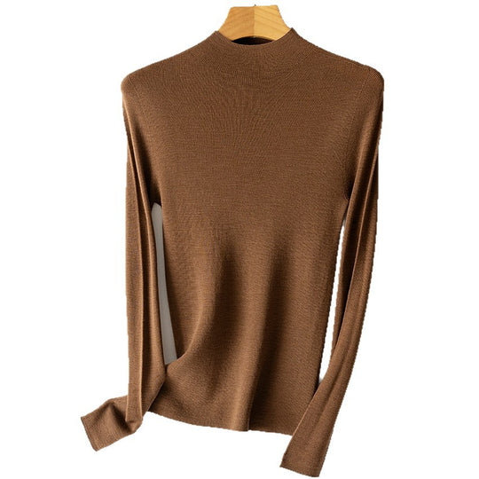 Damen Feinstrick-Longsleeve mit kurzem Stehkragen und schlanker Silhouette Shop Nory