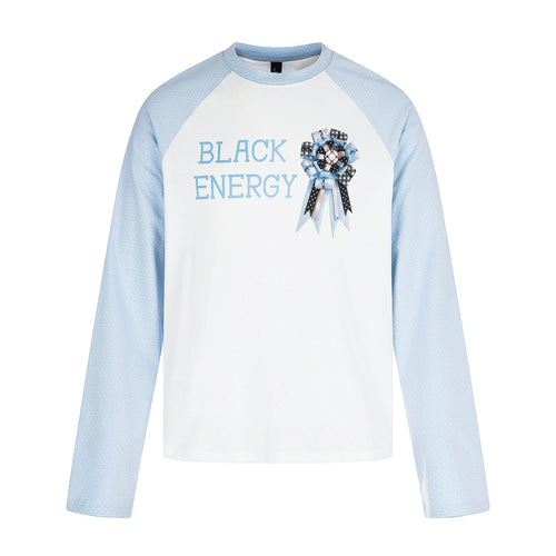 Damen Langarmshirt mit Raglanärmeln, dekorativem Schleifen-Print und weichem Baumwollmix Shop Nory