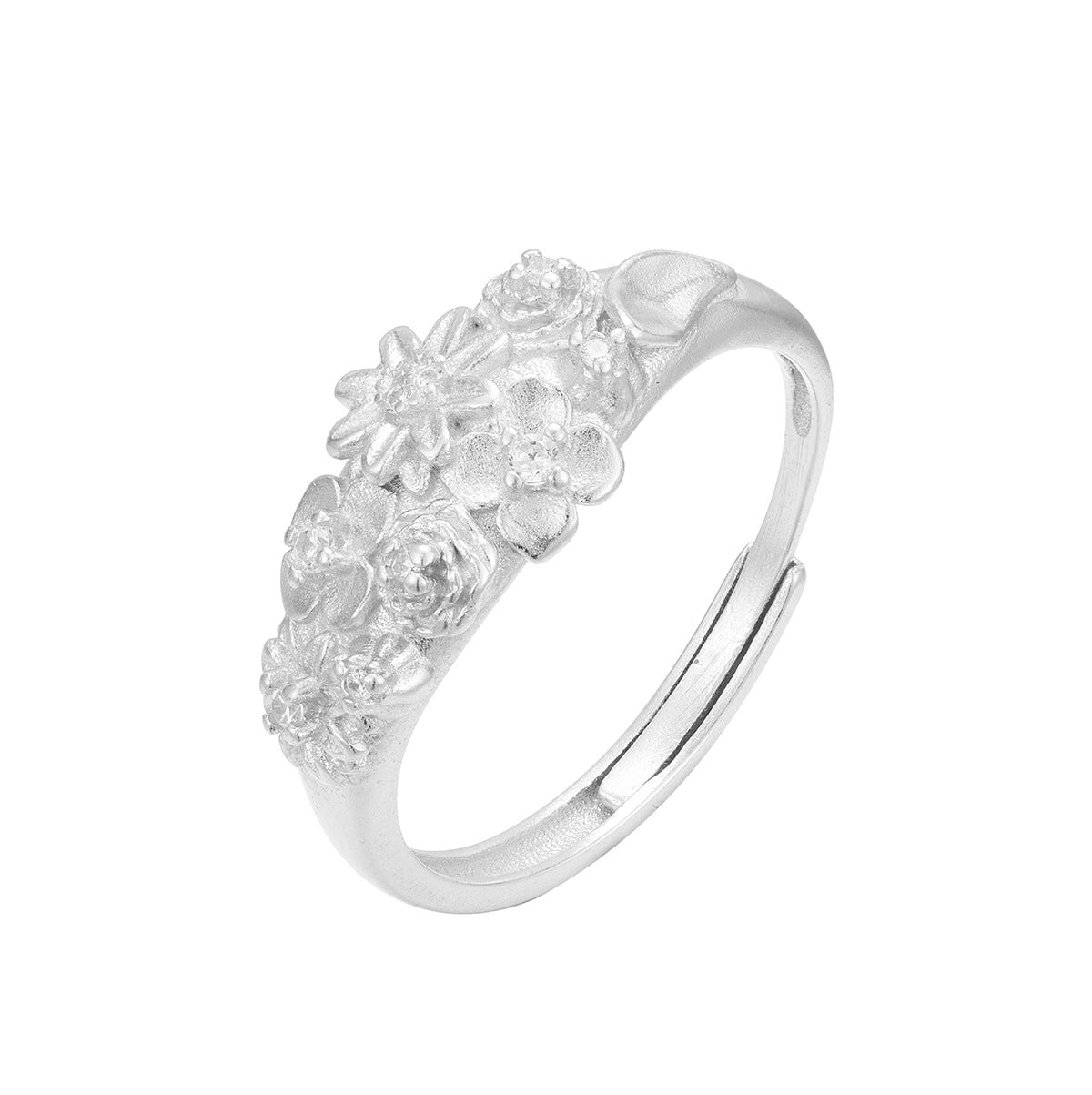 Damen exquisite Blumenschmuck Ring mit funkelnden Akzenten Shop Nory
