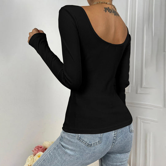 Damen figurbetonter Ripp-Body mit quadratischem Ausschnitt und Drapé-Bustier Shop Nory