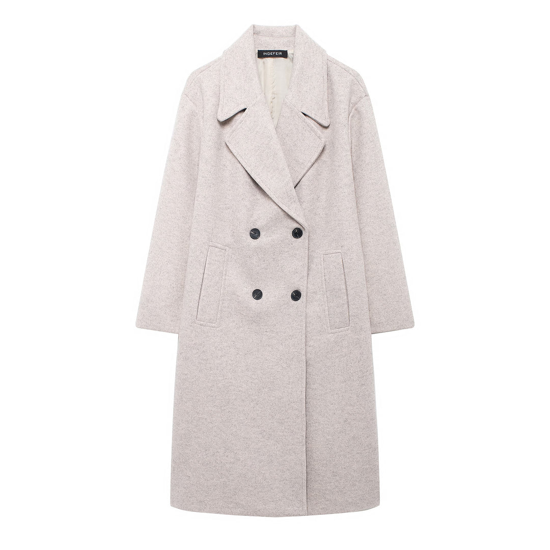 Damen Doppelreihiger Wollmix-Mantel mit Oversize-Schnitt und Reverskragen Shop Nory