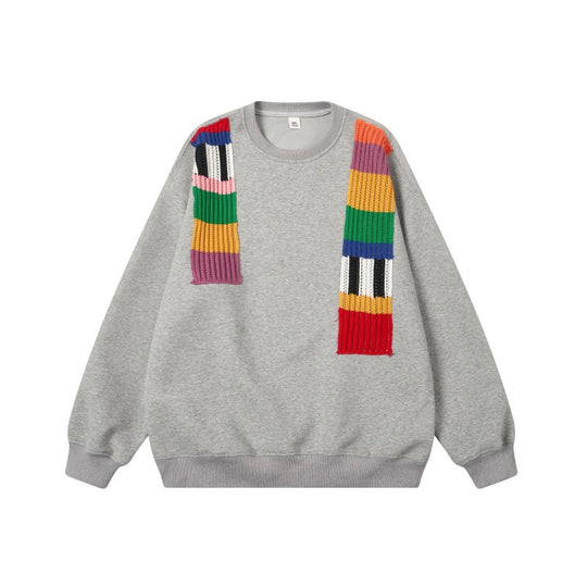 Unisex Oversize-Sweatshirt mit Strickapplikationen und Rundhalsausschnitt Shop Nory