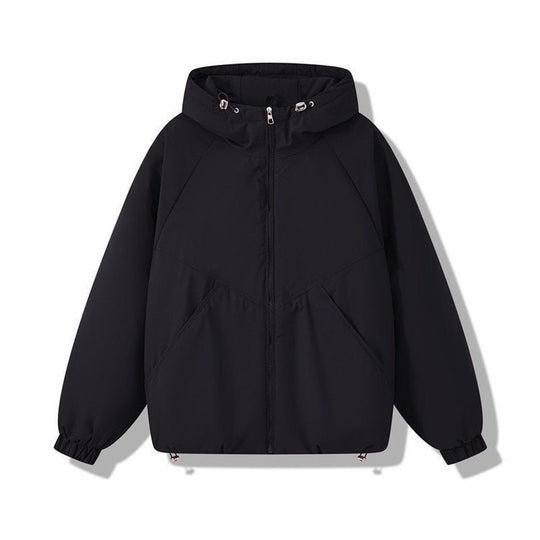 Damen Leicht wattierte Kapuzenjacke mit Raglanärmeln, elastischen Bündchen und verstellbarem Saum Shop Nory