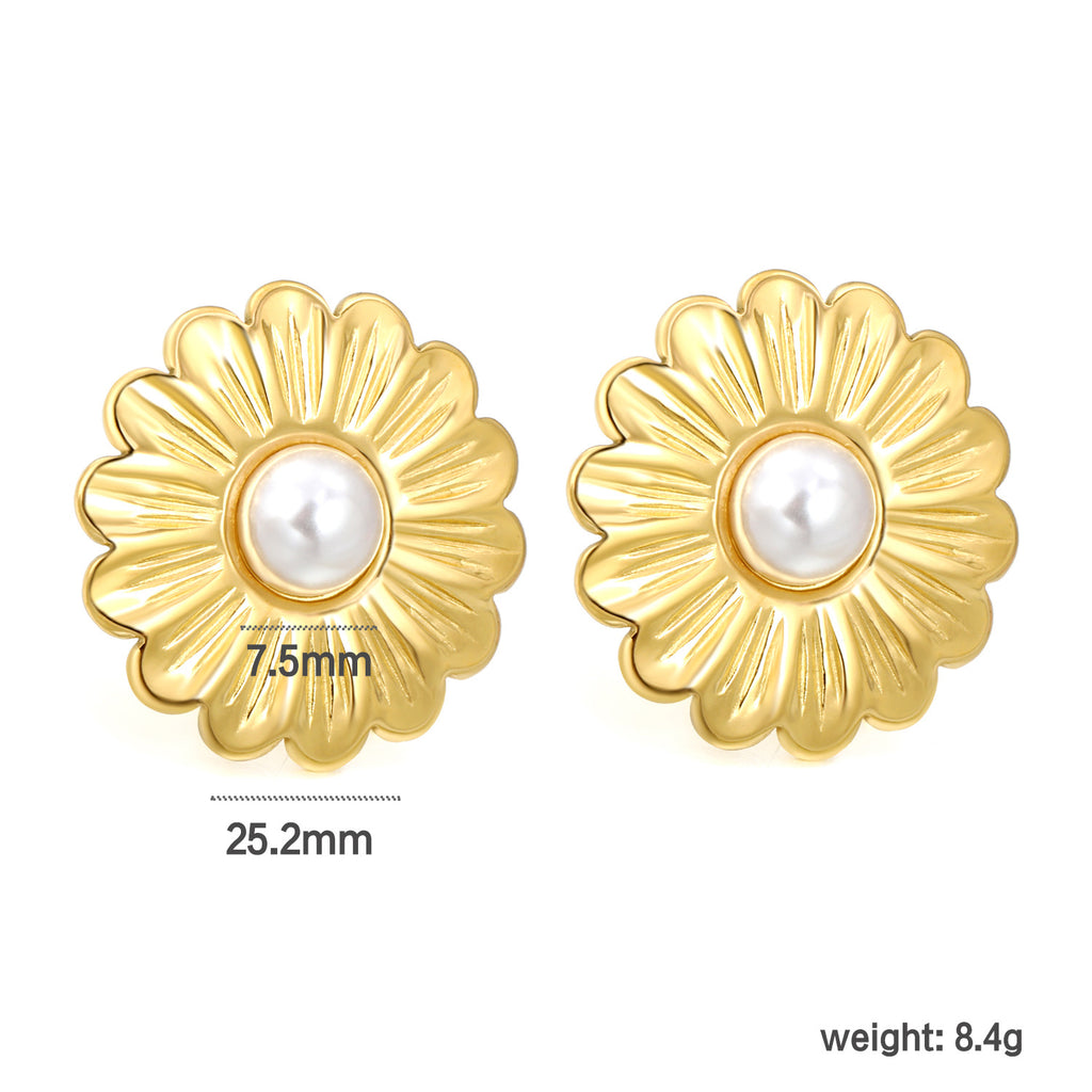 Damen Ohrstecker mit elegantem Muschel-Design und hochwertiger Perle Shop Nory