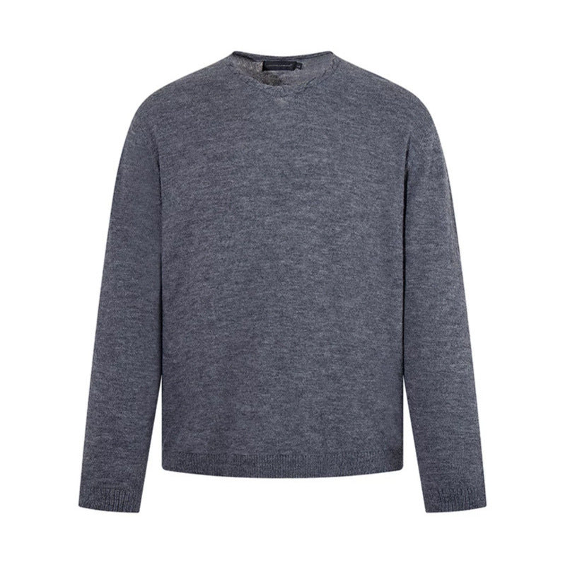 Herren Feinstrickpullover mit Rundhalsausschnitt, lockerer Passform und geripptem Saum Shop Nory