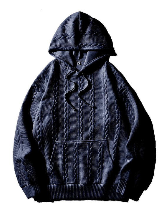 Herren Kapuzenpullover mit strukturiertem Muster Shopnory