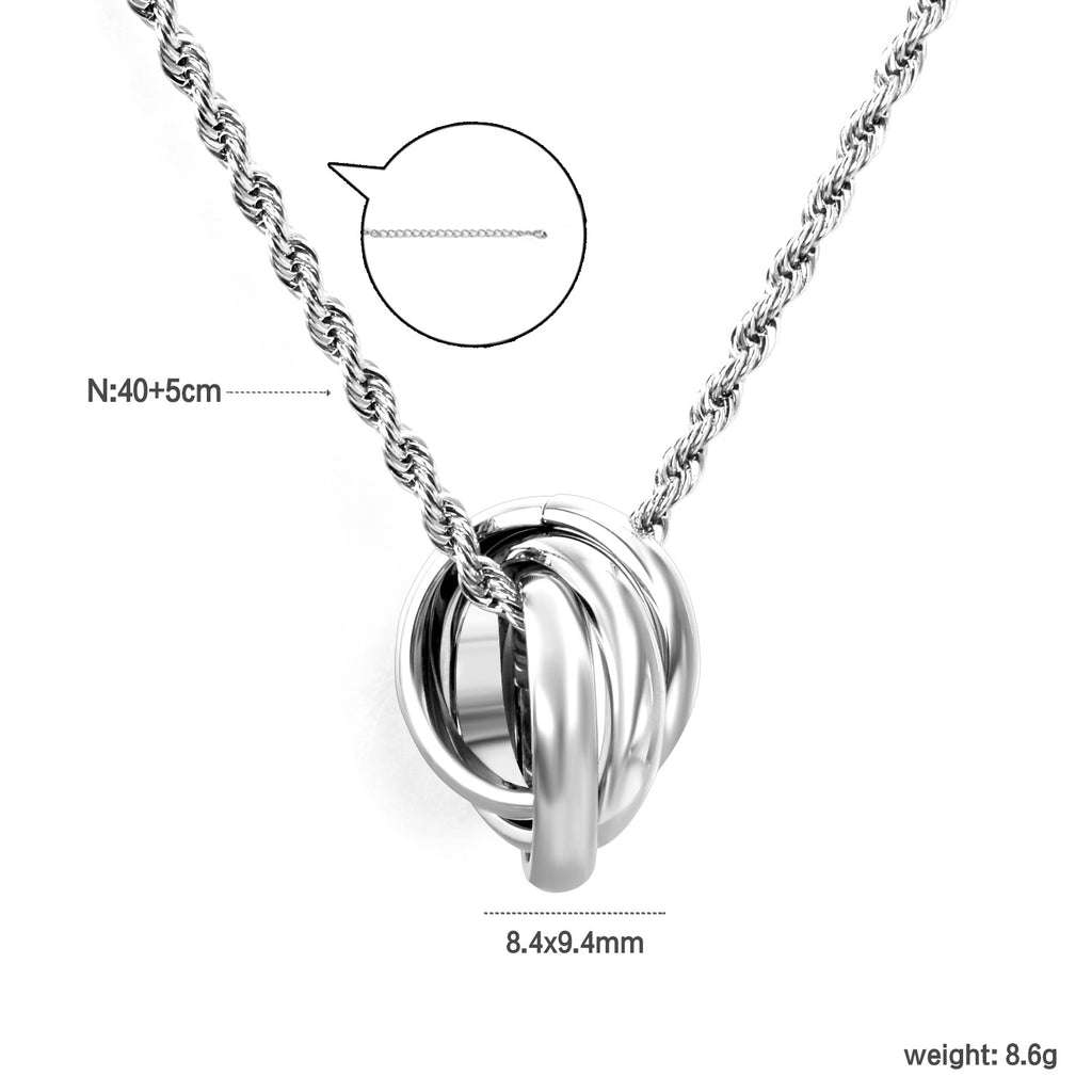 Damen modern gestaltete Halskette mit doppeltem Knotendesign Shop Nory