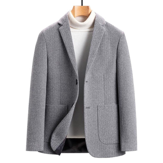 Herren Sakko aus Wollmischung mit Fischgrätmuster und aufgesetzten Taschen Shop Nory