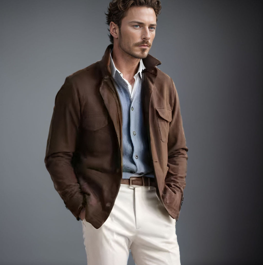 Herren praktische Jacke im schicken Utility-Stil mit hohen Kragen
