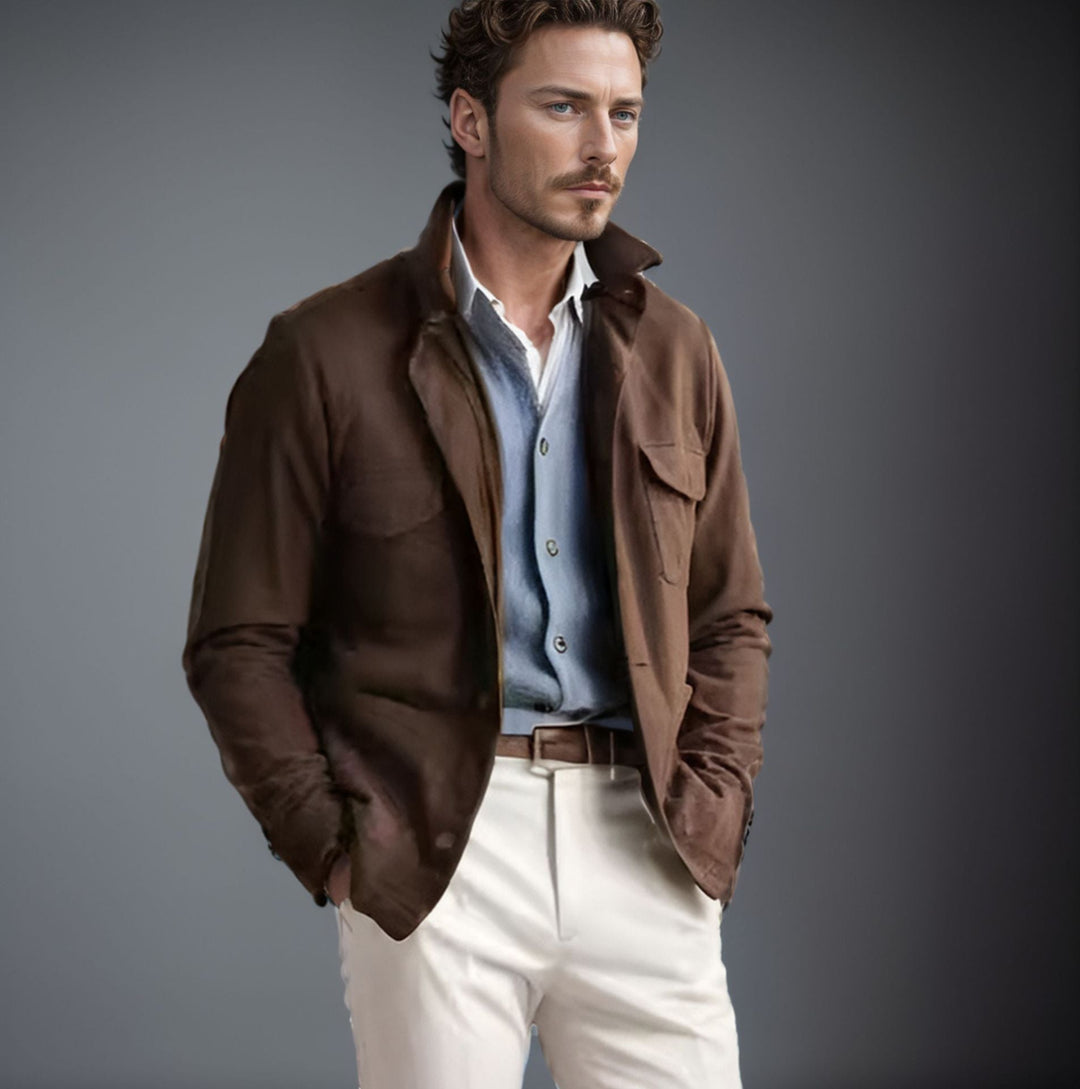 Herren praktische Jacke im schicken Utility-Stil mit hohen Kragen