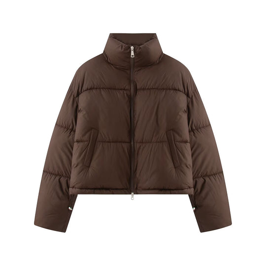 Damen Kurzjacke im Oversized-Boxy-Pufferstil mit hohem Stehkragen Shop Nory
