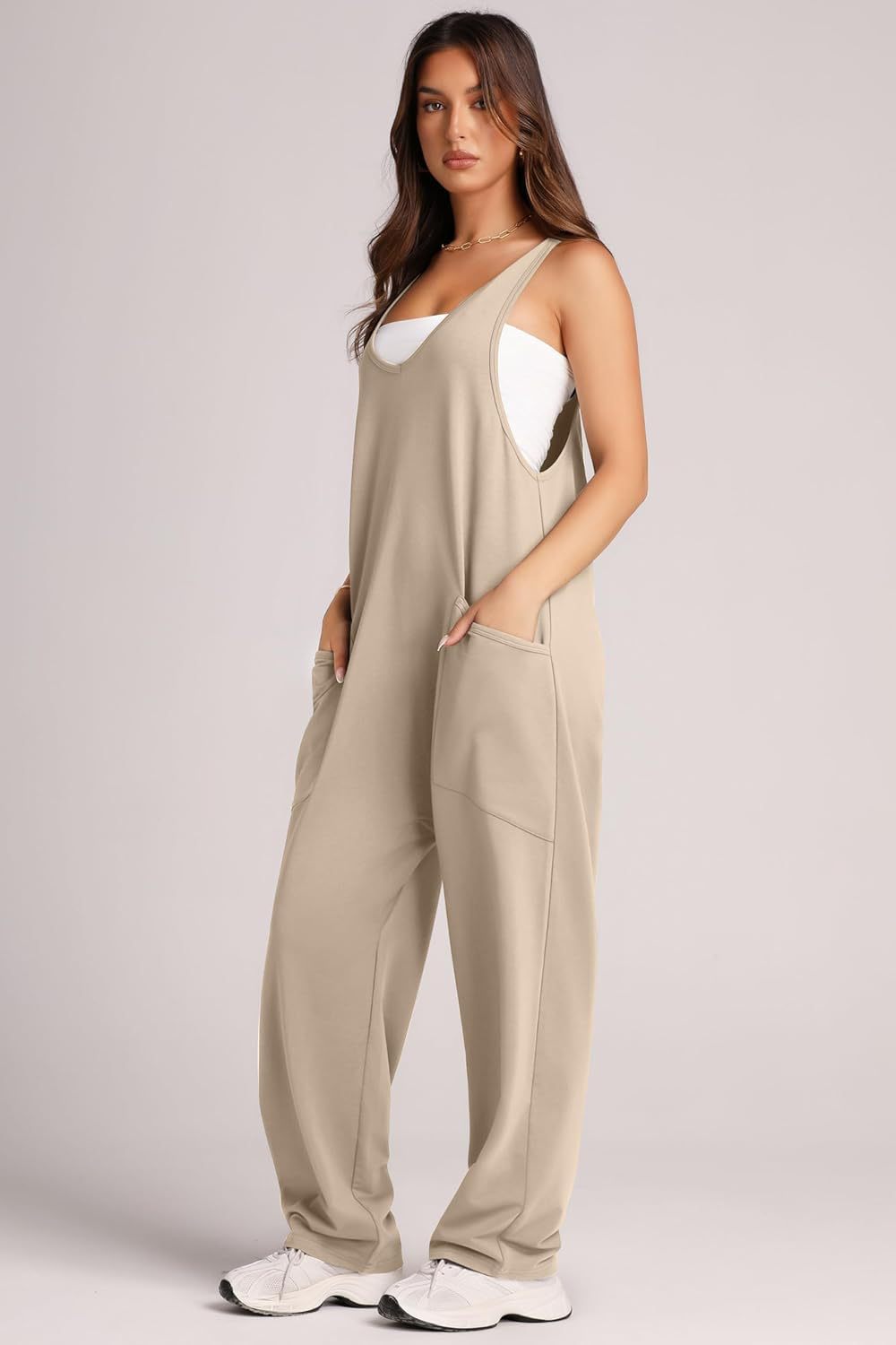 Damen Jumpsuit mit großzügigen Taschen und weichem Stretchmaterial