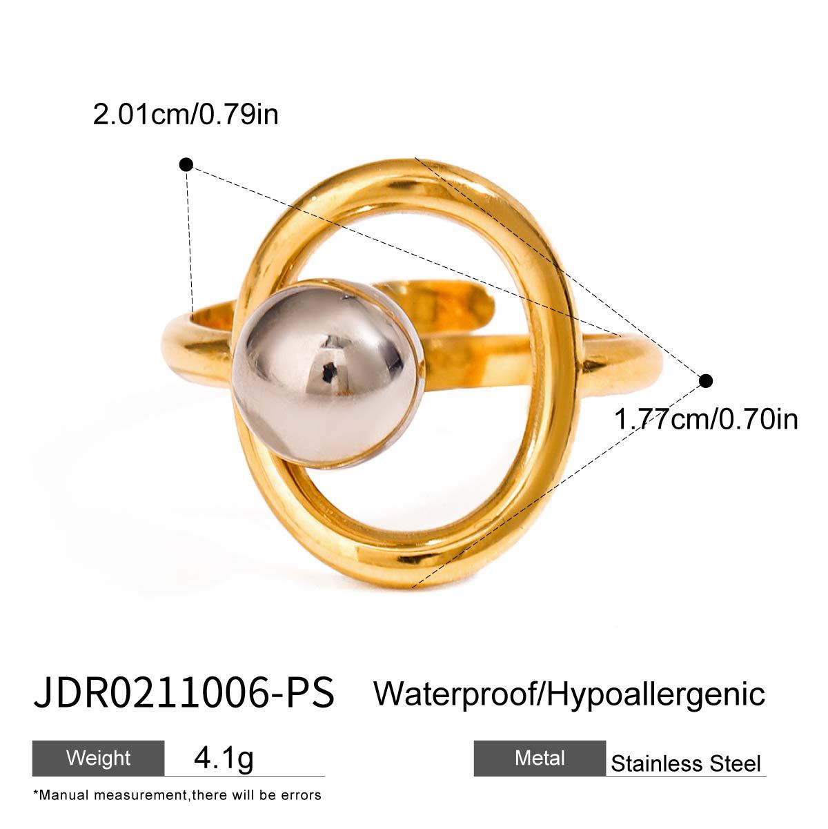 Damen Offener Ring mit modernem, minimalistischen Design und funkelndem Edelstahl Shop Nory