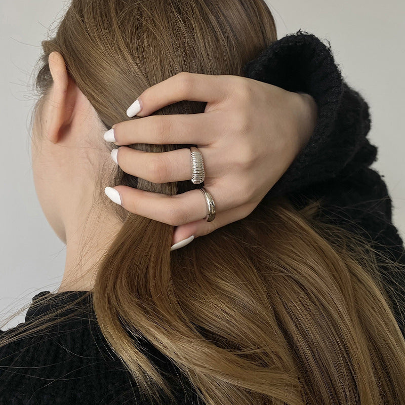 Damen Modischer offener Ring mit geschwungenem Design Shop Nory