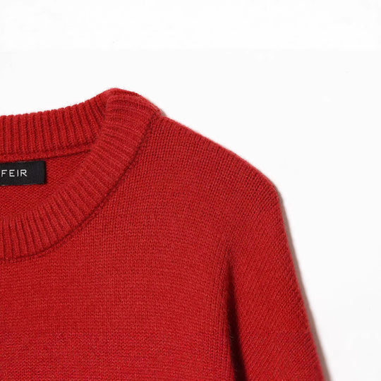 Damen Strickpullover mit Pferde-Motiv und Fransenapplikation, Oversize-Rundhals Shop Nory