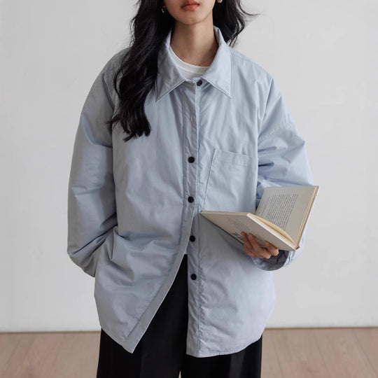 Damen Oversized Bluse mit Knopfdetail Shop Nory