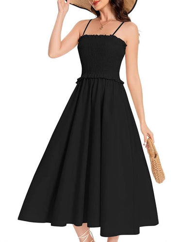 Damen Maxikleid mit geschnürtem Oberteil und fließendem Rock