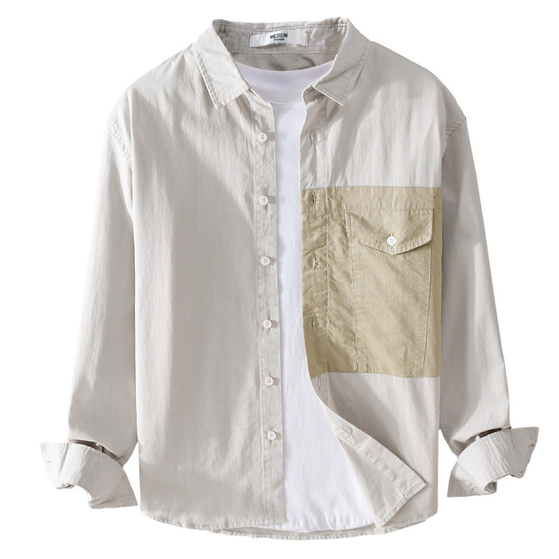 Herren Kontrast-Brusttaschen-Overshirt aus leichter Baumwollmischung mit Relaxed‑Fit Shop Nory