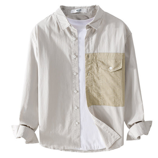 Herren Kontrast-Brusttaschen-Overshirt aus leichter Baumwollmischung mit Relaxed‑Fit Shop Nory