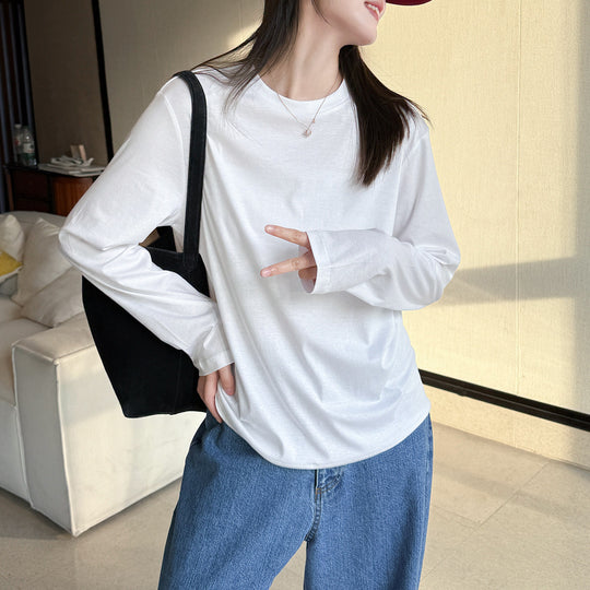 Damen Bequeme Langarmshirt mit schlichten Details Shop Nory