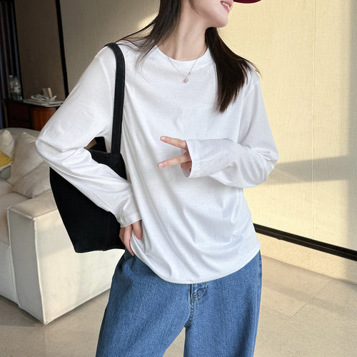 Damen Bequeme Langarmshirt mit schlichten Details Shop Nory
