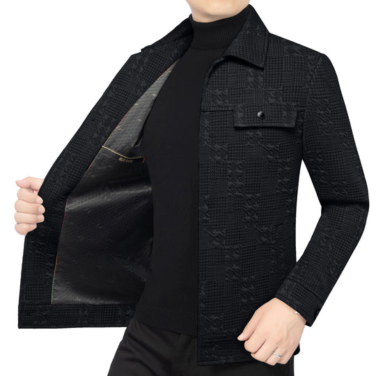 Herren Strukturiertes Overshirt im Glencheck-Relief mit Hemdkragen Shop Nory