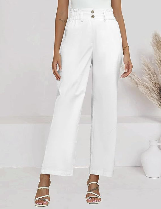 Damen Hochtaillierte Paperbag-Hose mit weitem Bein Shop Nory