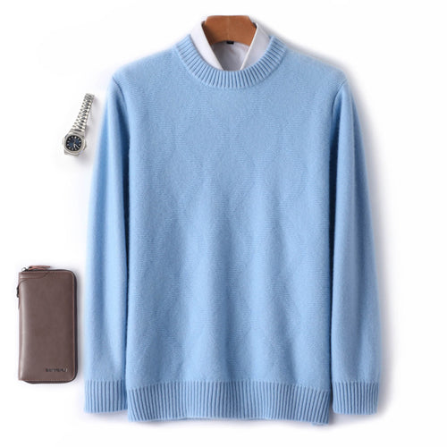 Herren Feiner Rundhals‑Pullover mit dezenter Rautenstruktur aus Kaschmir‑Mix Shop Nory
