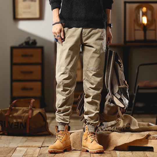 Herren Cargo-Joggerhose mit Knieeinsatz, Multifachtaschen und elastischem Saum Shop Nory