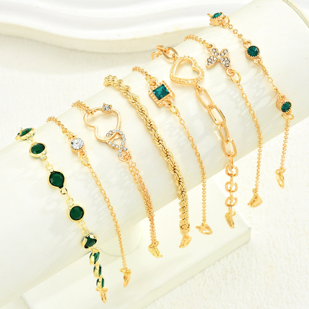 Damen Armband-Set mit funkelnden und eleganten goldenen Verzierungen Shop Nory