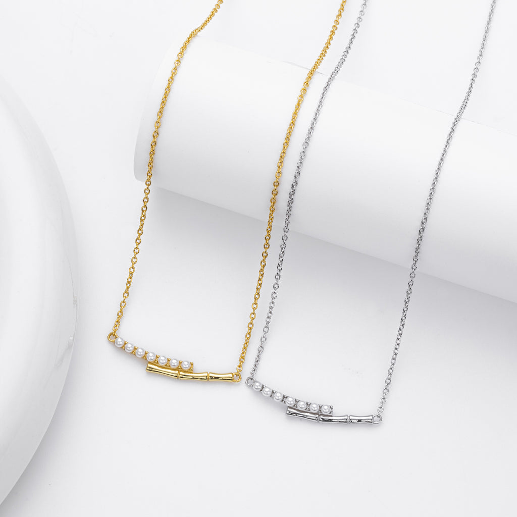 Damen Halskette mit einzigartigem Perlendesign aus 925 Sterling Silber Shop Nory