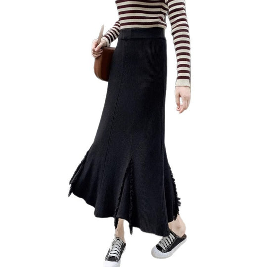 Damen Eleganter und schicker Split Maxirock Shop Nory