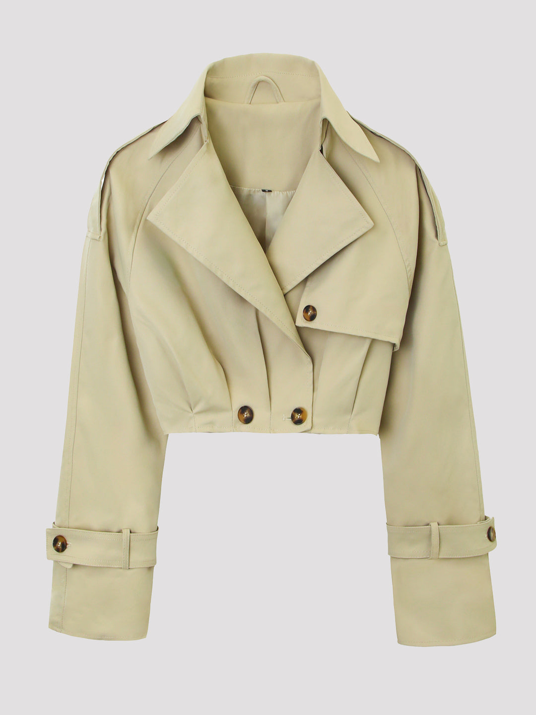 Damen Kurzjacke im Trenchcoat‑Stil mit weitem Revers Shop Nory