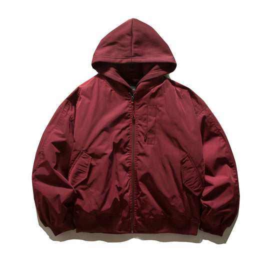 Herren Kapuzen-Bomberjacke im Pilotenstil mit Nylonaußenmaterial und Raglanärmeln Shop Nory