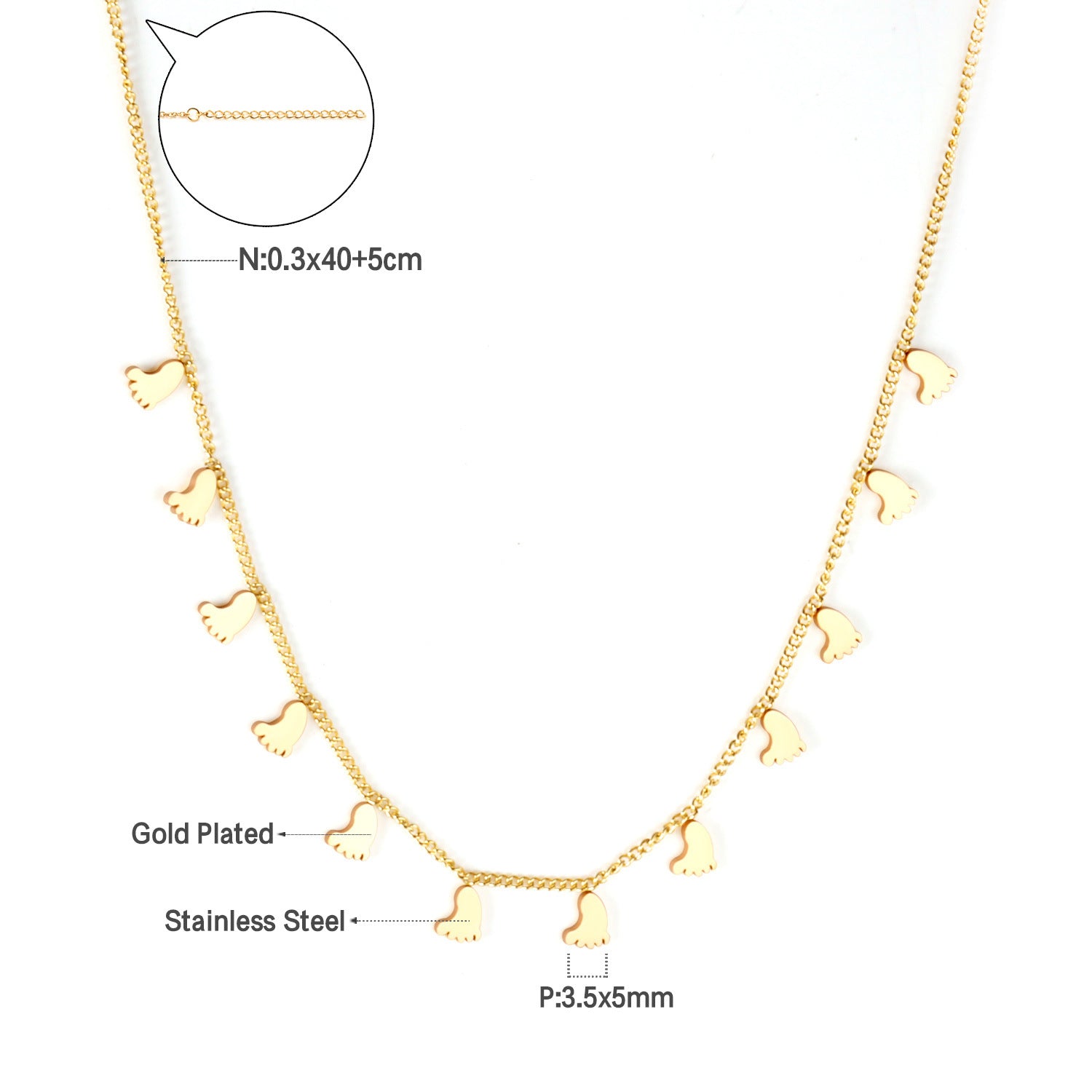 Damen elegante Goldplattierte Halskette mit geometrischen Anhängern Shop Nory