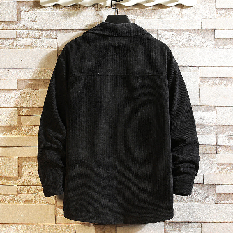 Herren lässige Cord-Überhemdjacke mit durchgehender Knopfleiste und aufgesetzten Brusttaschen Shop Nory