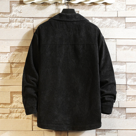 Herren lässige Cord-Überhemdjacke mit durchgehender Knopfleiste und aufgesetzten Brusttaschen Shop Nory